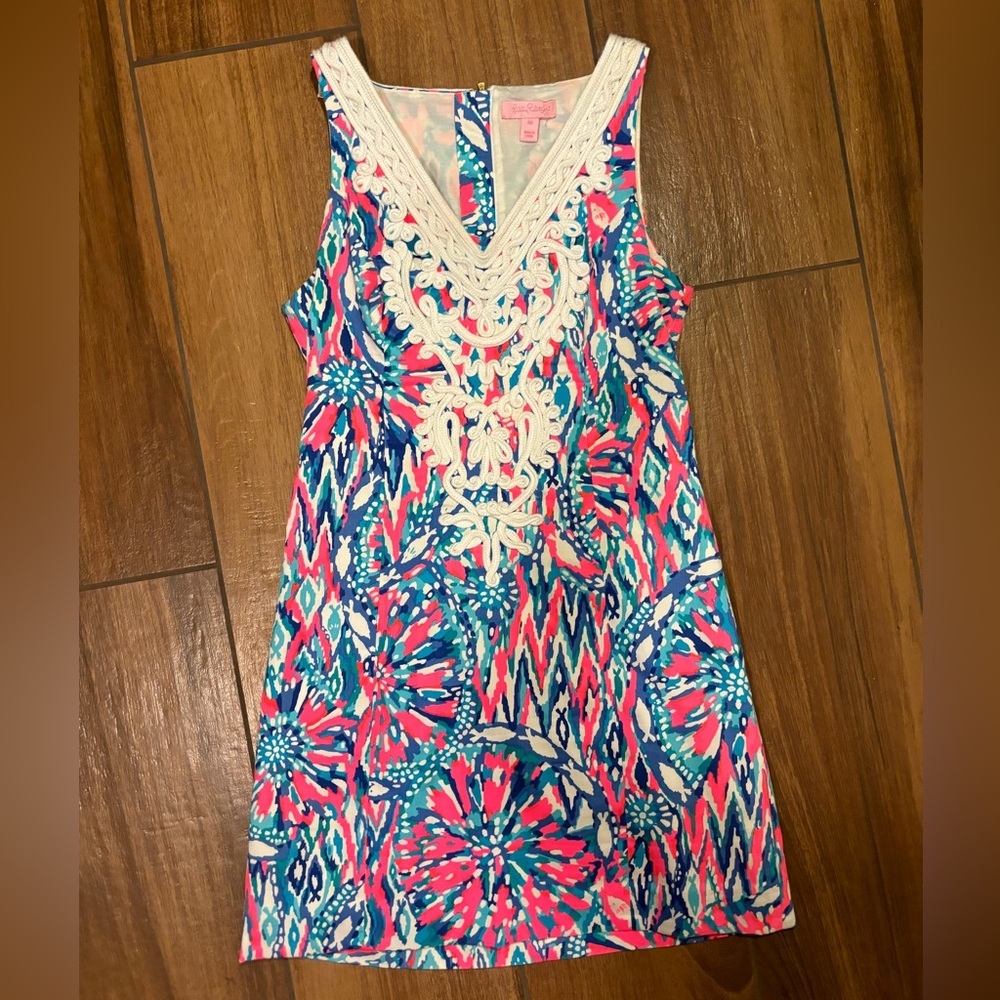 Lilly Pulitzer Gabby Shift Dress Tiki Pink Shake it Up Size 00